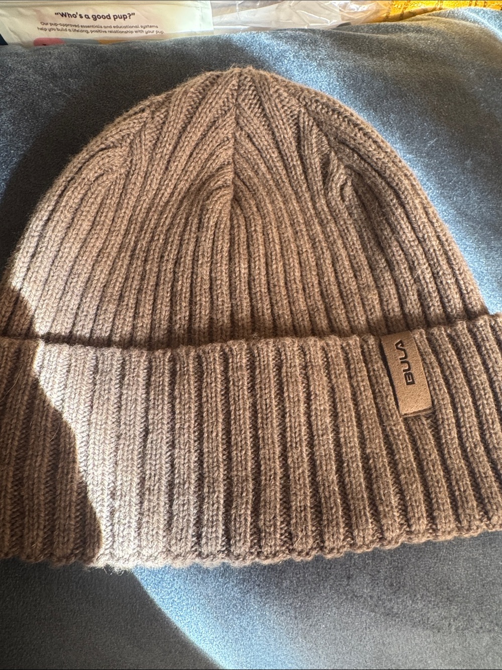 Bula Ribbed Fold-Over Beanie in Brown